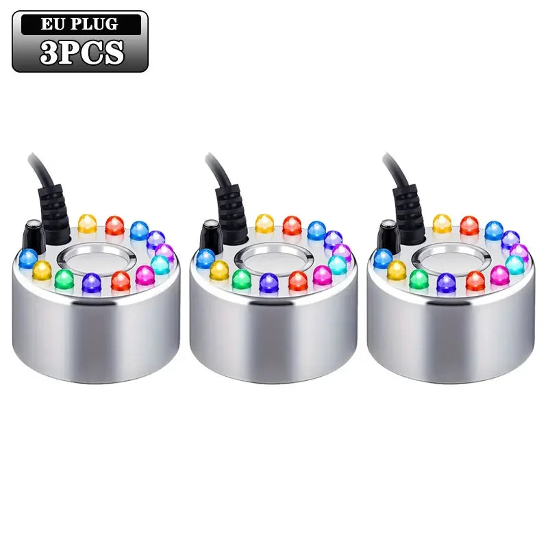 10PCS Mini LED Pumpkin Light Fogger Water Fountain Pond Fog Machine For Halloween Christmas Easter Party Festival Decoration Oasis Select 12 LED-3PCS