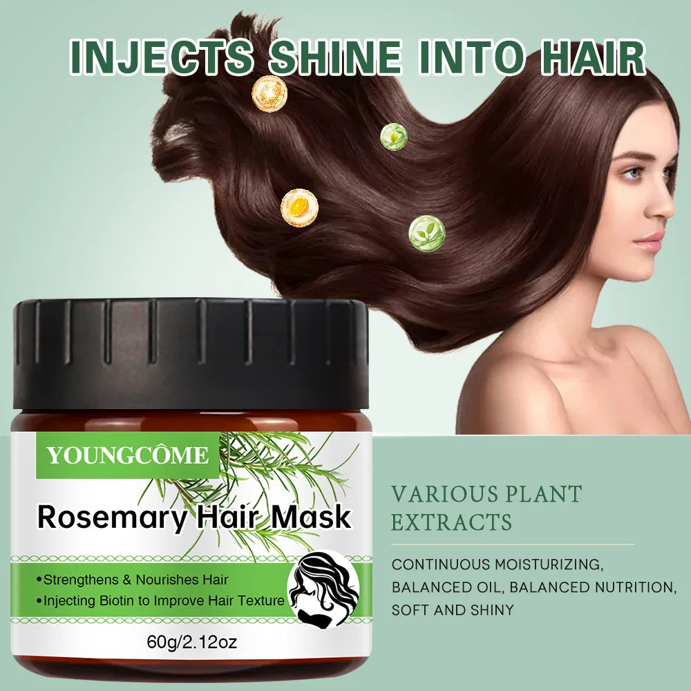 Repair Hair Mask Rosemary Deep Nourishing Straightening Scalp Treatment for Damaged Dry Frizz Soothing Soften Hair Care Masque Oasis Select