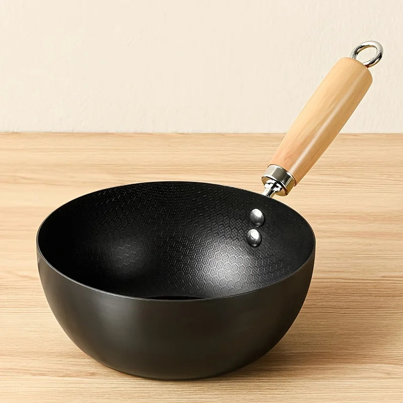 CHANSUNRUN 26cm Cast Iron Non-Stick Wok Fry Pan | Gas & Induction Cast Iron Wok Oasis Select