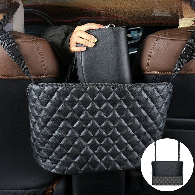 Car Seat Middle Hanger Storage Bag Pu Leather Large Capacity Handbag Holder Between Seats Tissue Water Cup Pocket Organizers Oasis Select