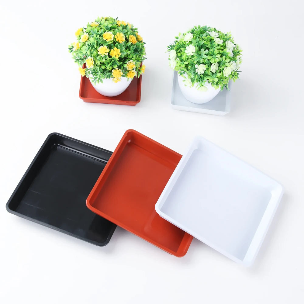 1PC Plastic Heavy Duty Drip Trays Durable Square Plant Saucer Base Flower Pot Indoor Outdoor Garden Supplies Oasis Select