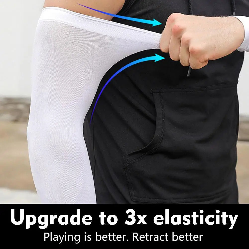 1 Pair Summer Sunscreen Sleeves Ice Silk Men's Plus Size Arm Protection UV Protection Gloves Arm Sleeves Quick Dry Arm Warmer Oasis Select