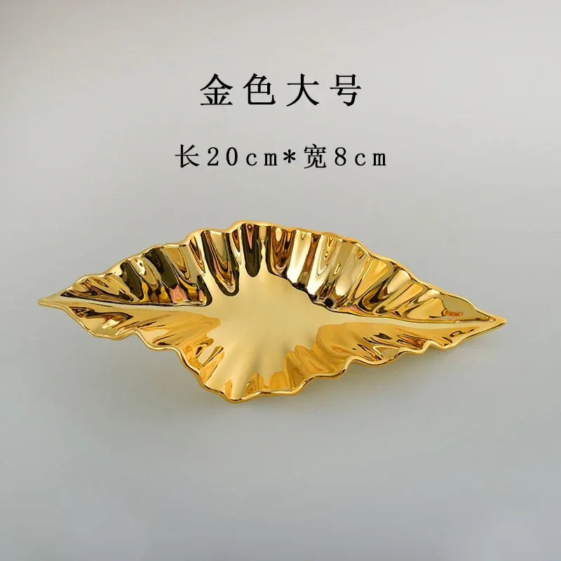 Modern Living Room Simple Nail Free Imitation Metal Wall Decoration Wall Hanging Wall Leaf Decoration Soft Installation Pendant Oasis Select Gold 20cm