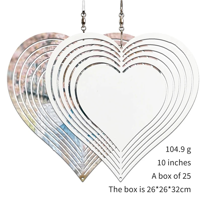 4Pack 10 Inch Sublimation Wind Spinner Blanks,Double-Sided Hanging 3D Wind Sculpture For Outdoor Garden Yard Decoration Oasis Select