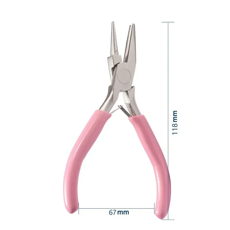1Pc Pink Professional Round Concave Pliers High Quality Carbon Steel Plier Used for DIY Jewelry Making Manual Jewelcrafting Tool Oasis Select Pink