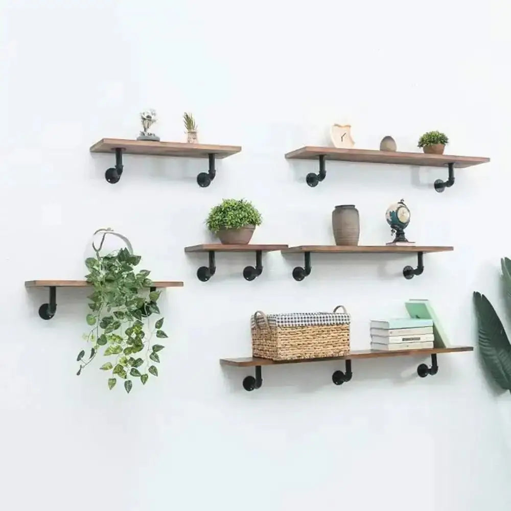Heavy Duty Floating Shelf Bracket | Black Metal Wall Mount
