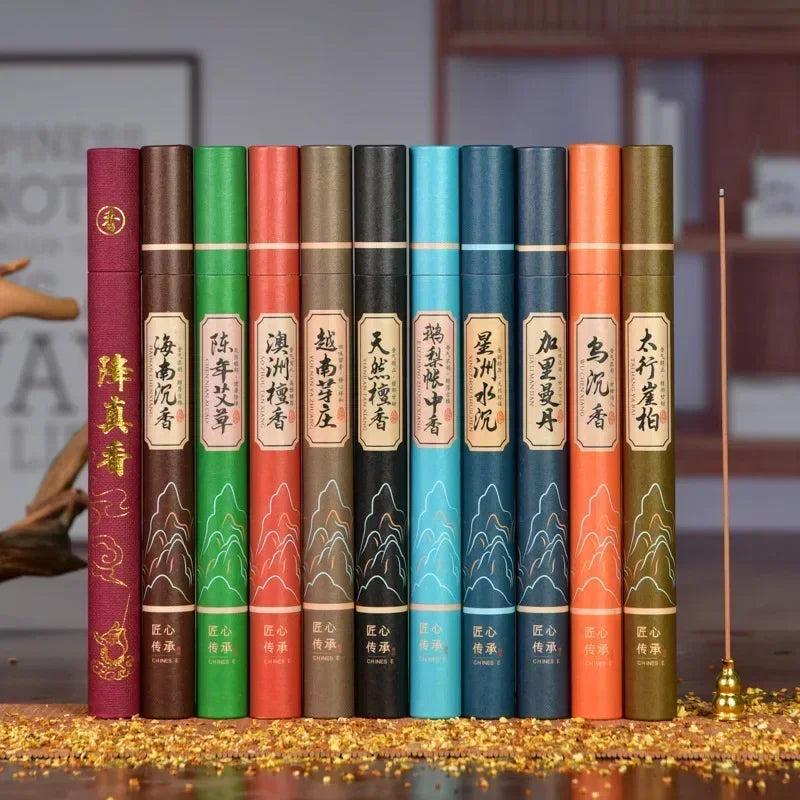 11 Fragrances Available with Gift Box in 20g Cans Approximately 40pcs/can Natural Linear Sandalwood Stick Incense Long-lasting Oasis Select