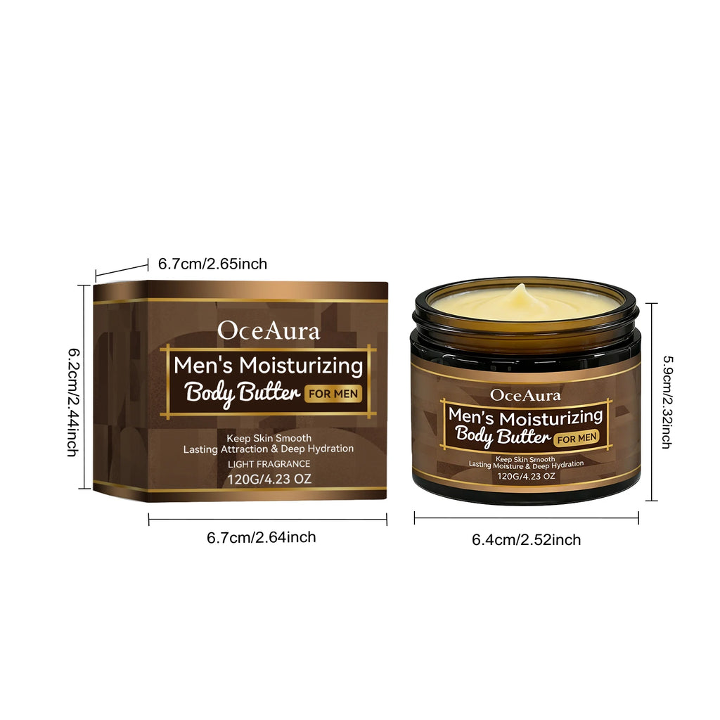 Men's Moisturizing Body Butter Deep Hydrating Nourishing Cream for Dry Skin Fast Absorption Non-Greasy Daily Body Lotion Oasis Select
