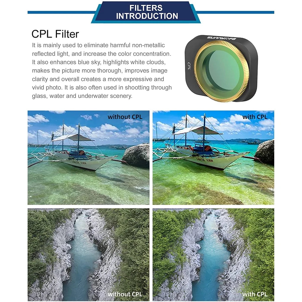Sunnylife DJI Mini 4 Pro 6-Piece ND Filter Kit – MCUV CPL ND4–32