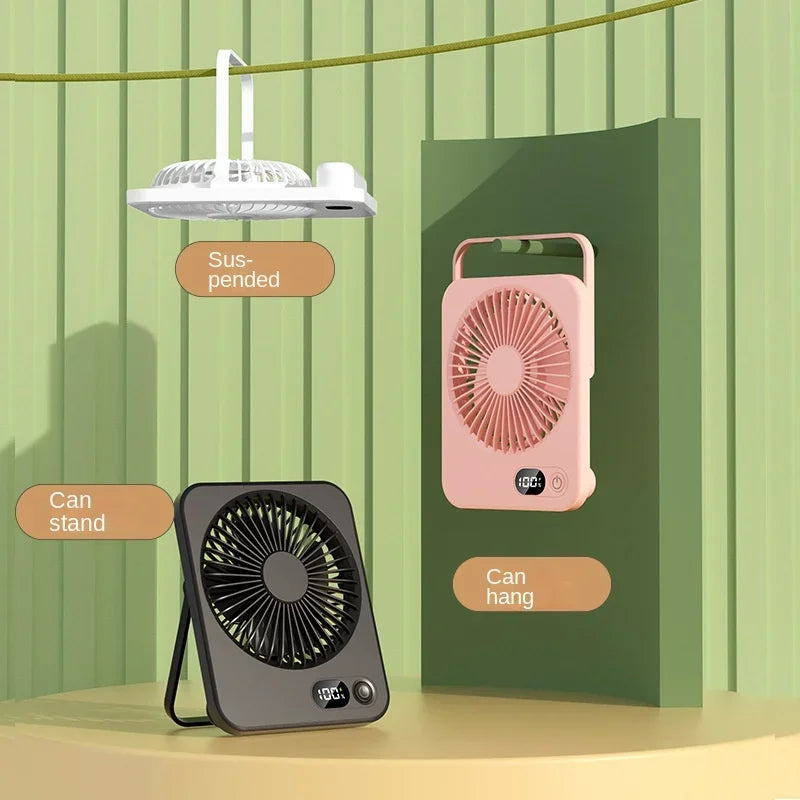 2025 New Small Fan Handy Charging Long Life Ultra-thin Desktop Fan Large Wind Super Quiet Folding Handheld Table Fan Oasis Select