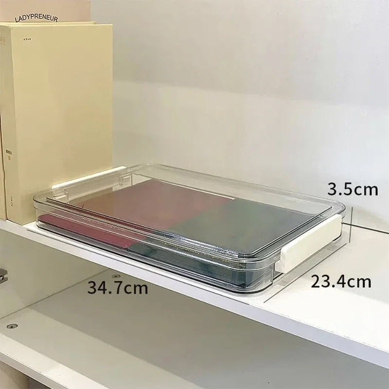 Paper Organizer Stackable Storage Box Transparent Desktop Storage Document Certificate Important Storage Box Oasis Select A1