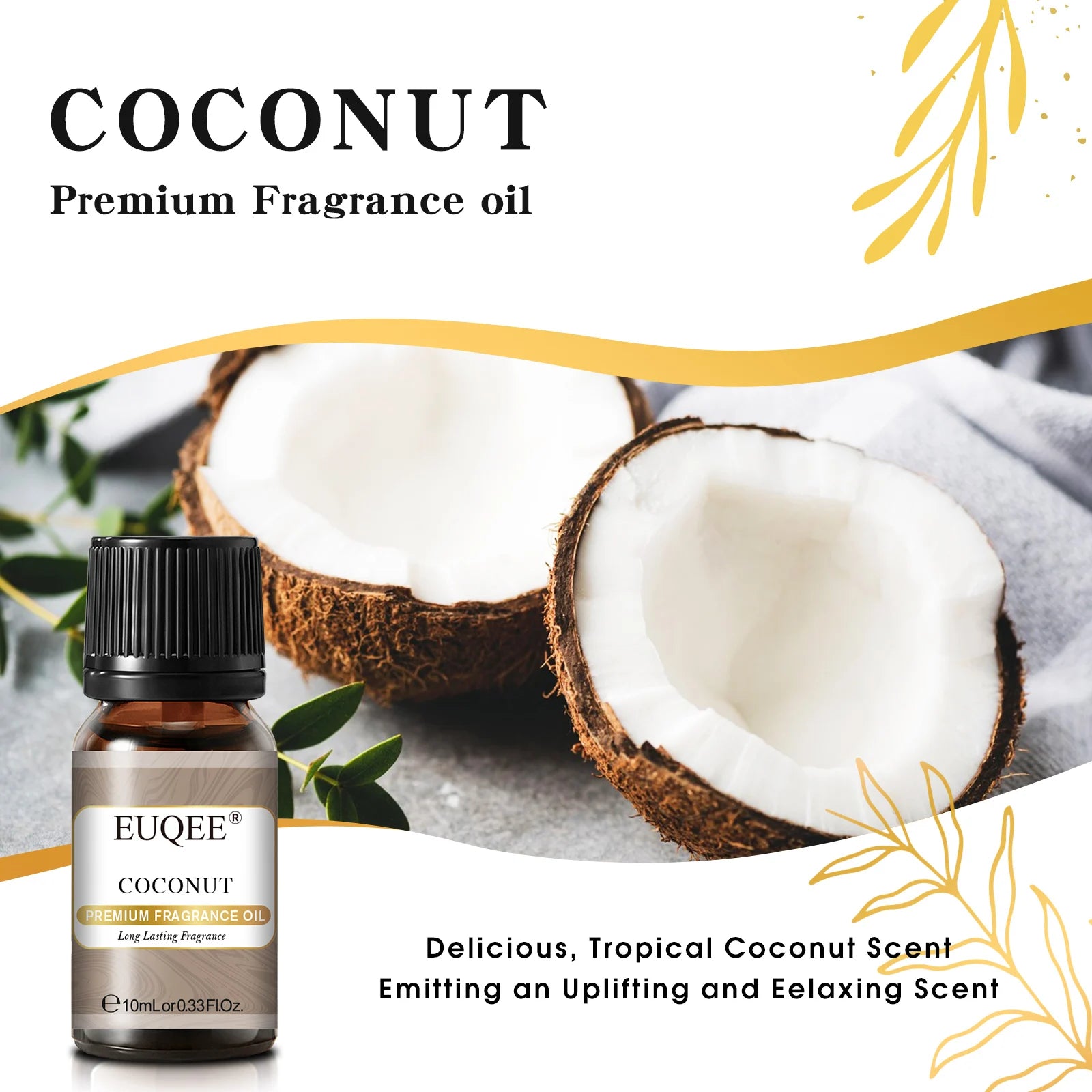 EUQEE 10ml Fragrance Oil – Diffuser, Candle & Aromatherapy