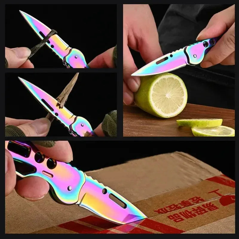 3/6pcs Folding Pocket Knife Stainless Steel Survival Hunting Camping Fishing Portable Fruit Knife Carrying Key Outdoor Tools Oasis Select