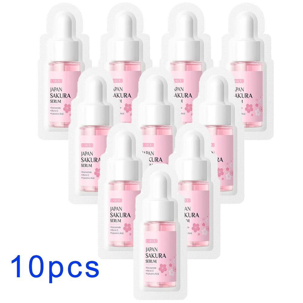 10-Pack Sakura Hyaluronic Acid Face Serum 1ml Travel Size