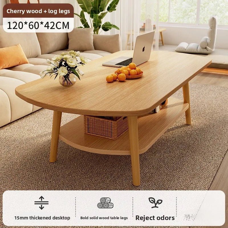 Coffee table living room small apartment multi-functional small tea table Nordic simple homestay double-layer small table Oasis Select Y-Y-120CM