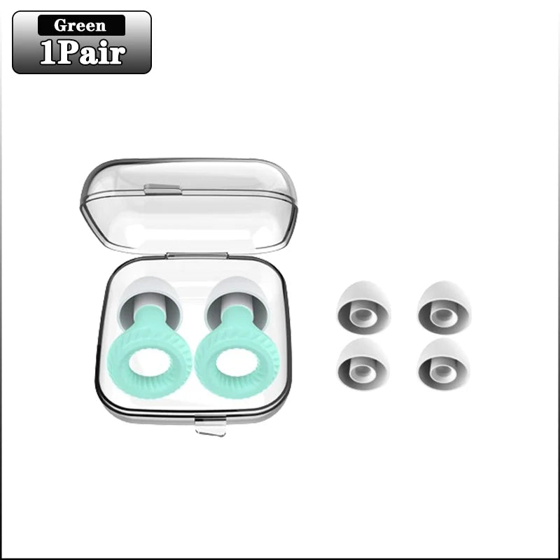 20Pairs Soundproof Silicone Sleep Anti-sound Earplugs Sleep Sleep Special Anti-noise Learning Ear Plugs Noise Cancelling Earplug Oasis Select Green-1Pair