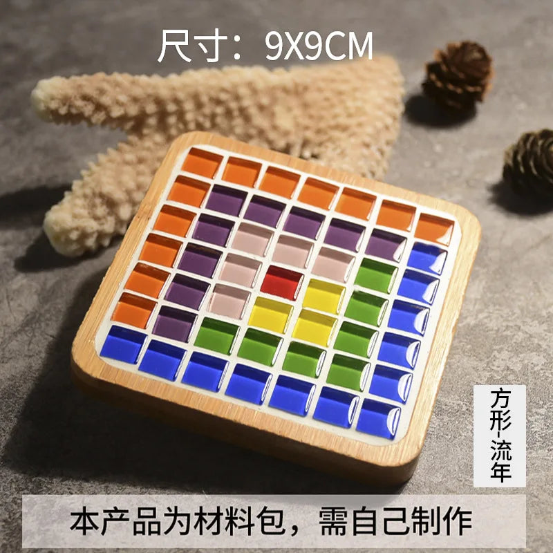 Mosaic Coasters DIY Creative Children's Handmade Material Pack Event New Year's Easter Handmade Diy Gifts Oasis Select Square L 9 9cm