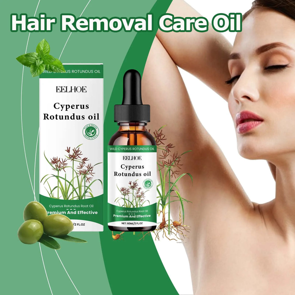 60ml Cyperus Rotundus Oil Gentle Hair Removal Care Oil Body Hair Inhibitor Serum Moisturizing Nourishing Natural Cypress Oil New Oasis Select