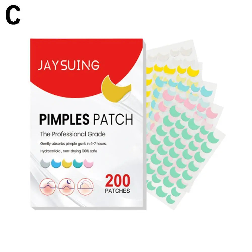 200pcs Hydrocolloid Acne Patch Facial Skin Care Repair Fade Blemishes Pimple Zots Closed Acne Blemishes Cover Acne Pimple Patch Oasis Select 200pcs-moon