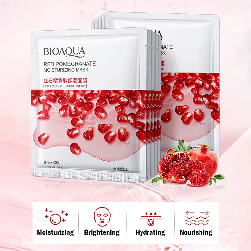 BIOAQUA Fruit Sheet Masks 8pc – Hydrating & Brightening Facial Sheet Mask Oasis Select