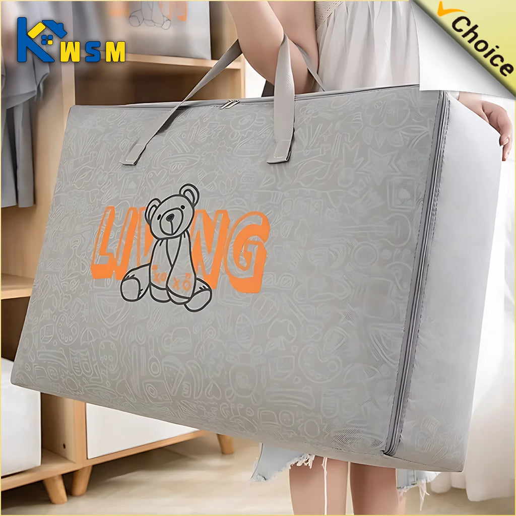 1-5Pcs Clothes Quilt Storage Bag Waterproof Moistureproof Large Capacity Luggage Bag Packing Bag Thickened Non-woven Storage Bag Oasis Select