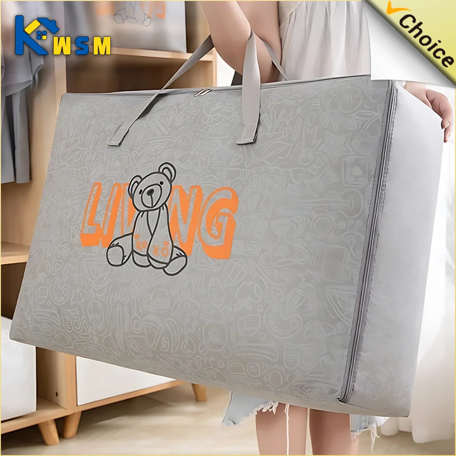 1-5Pcs Clothes Quilt Storage Bag Waterproof Moistureproof Large Capacity Luggage Bag Packing Bag Thickened Non-woven Storage Bag Oasis Select