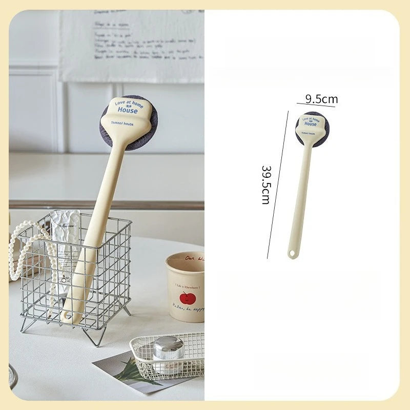 Long Handle Soft Bristle Bath Brush for Students Back Scrubbing Bathing Tool Student Style Shower Brush Back Rubbing Device Oasis Select yellow