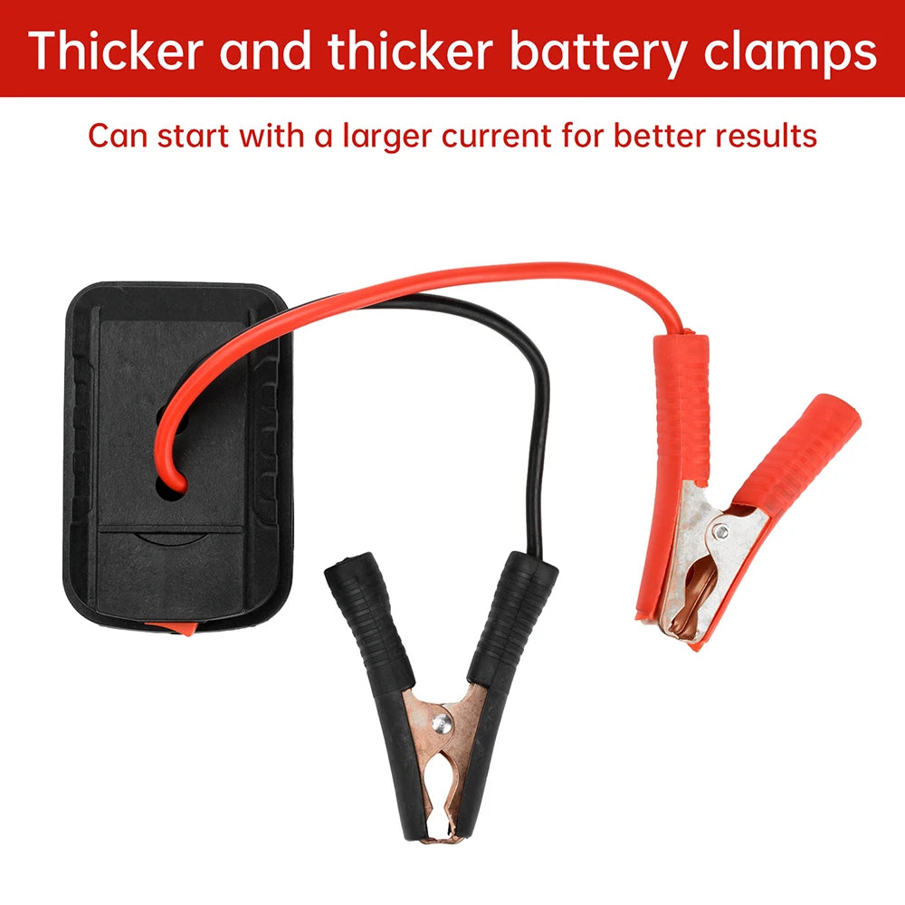 Car Lithium Battery Converter Charger Clip Auto Igniter Jump Starter For Booster Cable Adapter Emergency Power DIY Tools Oasis Select