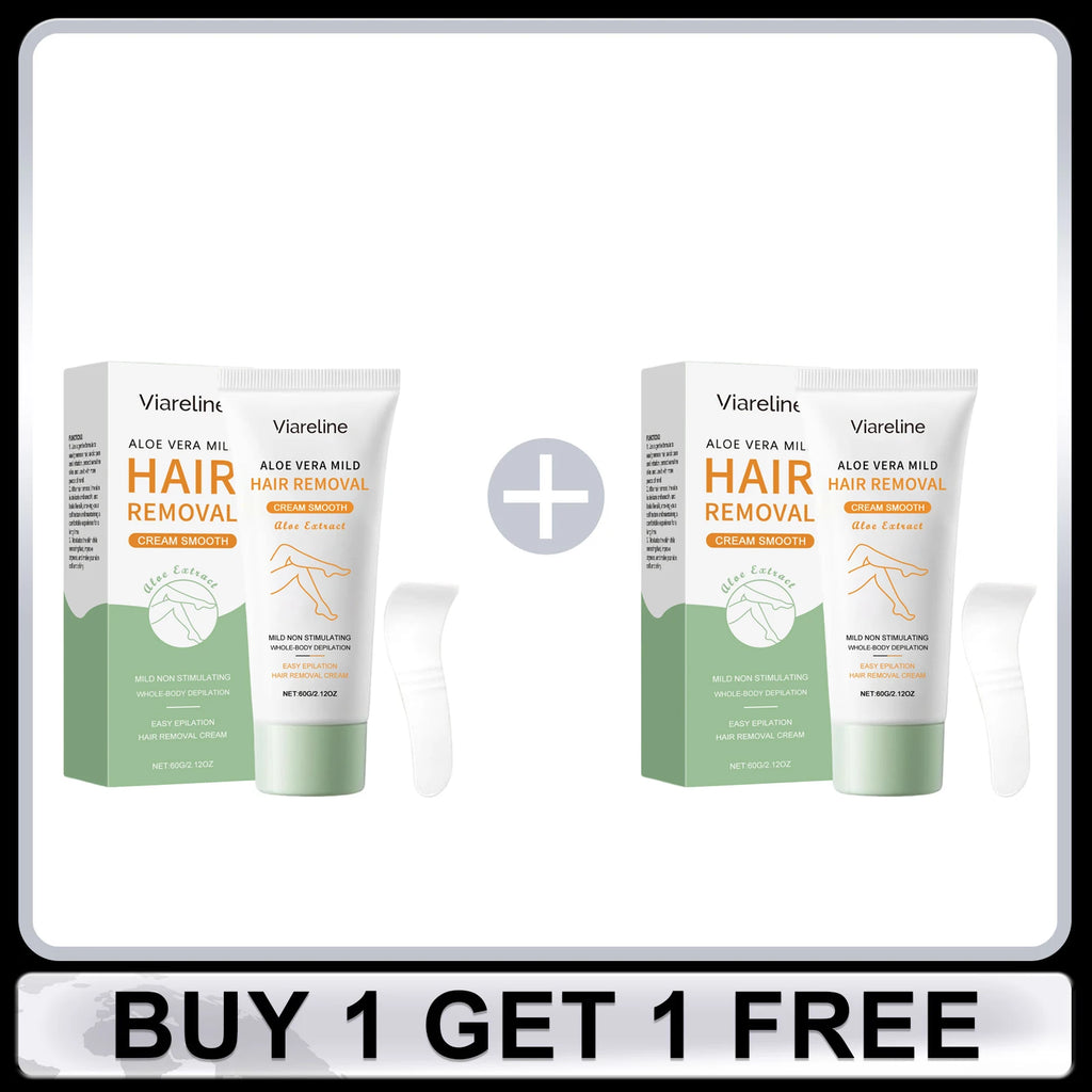 Aloe Vera Hair Removal Cream Health Painless Hair Remover Growth Inhibitor for Men Woman Reduce Itching Redness Sooth Skin Care Oasis Select Buy 1 Get 1 Free