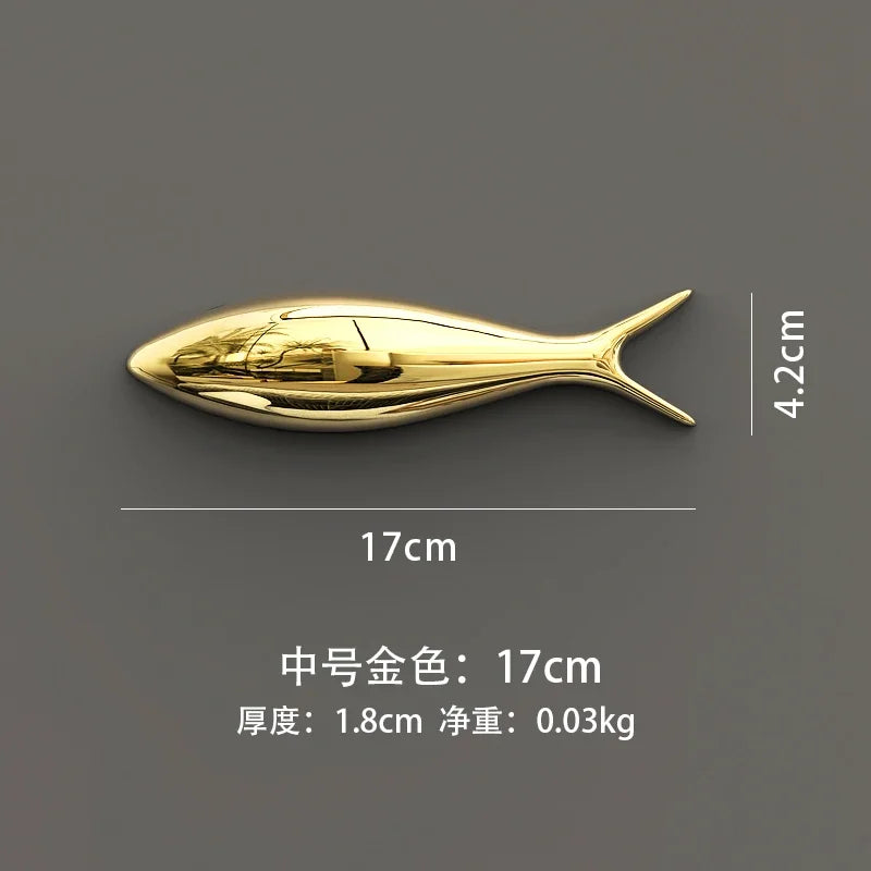 Living Room Wall Decoration TV Sofa Background Wall Pendant Decoration Relief Wall Decoration Fish Room Decor Oasis Select Gold 17cm
