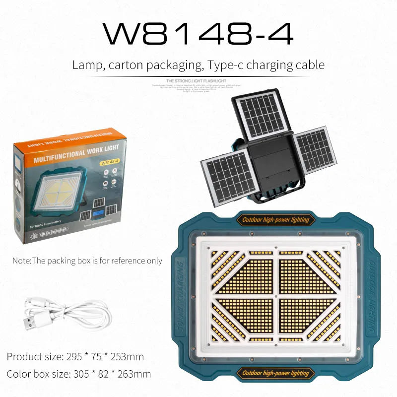 Powerful Solar Outdoor Lights High Brightness Led Floodlights Waterproof Courtyard Lights Courtyard Floodlights Oasis Select W8148-4 3solar panel