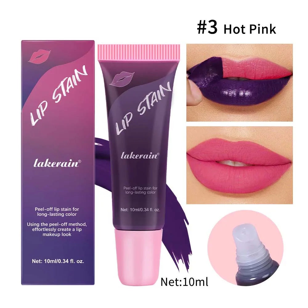 Magic Tear-Off Lip Stain Matte Tattoo Dyed Lip Tint Peel-Off Liquid Lipstick Waterproof Lasting No Fading Lip Gloss Cosmetics Oasis Select 3