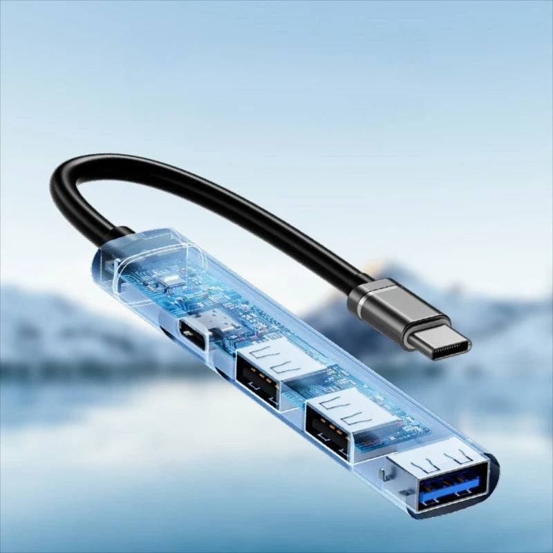 4 Ports USB 3.0 HUB TYPE-C HUB Multi USB Splitter Type-C 5Gbps High DataTransmission USB 3.0 OTG Adapter for Laptop Macbook Pro Oasis Select