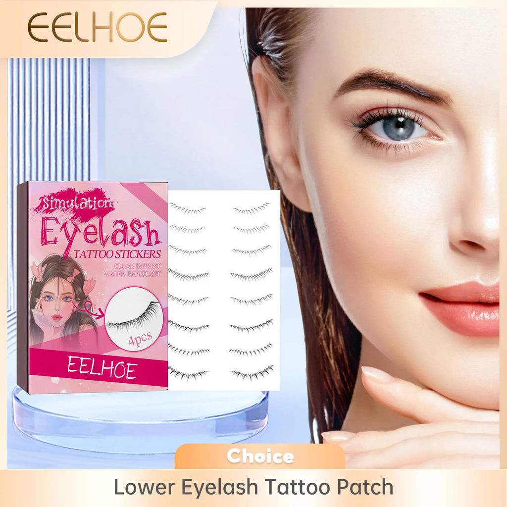 EELHOE Lower Eyelash Tattoo Stickers – 4pcs Fake Lashes False Eyelash Stickers Oasis Select