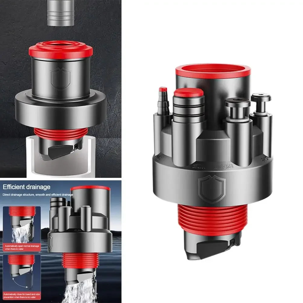 Anti Odor Sink Drain Pipe Adapter 5 in 1 Multifunctional Kitchen Basin Sewer Branch Sealing Ring Drainage Water Pipe Joint Oasis Select