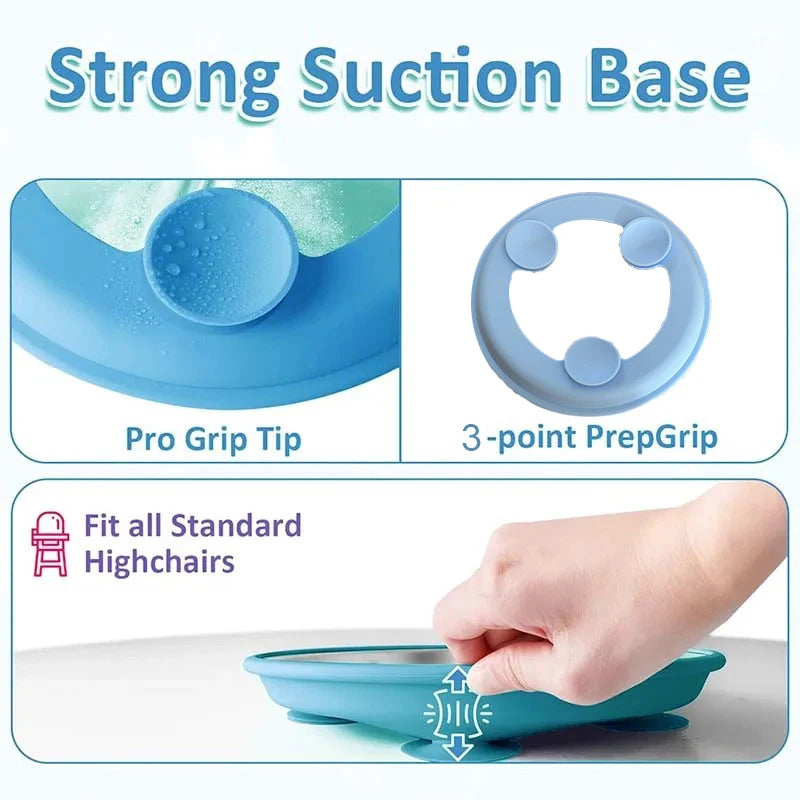 Stainless Steel Baby Suction Plate – BPA-Free, 9-Inch Baby Suction Plate Oasis Select