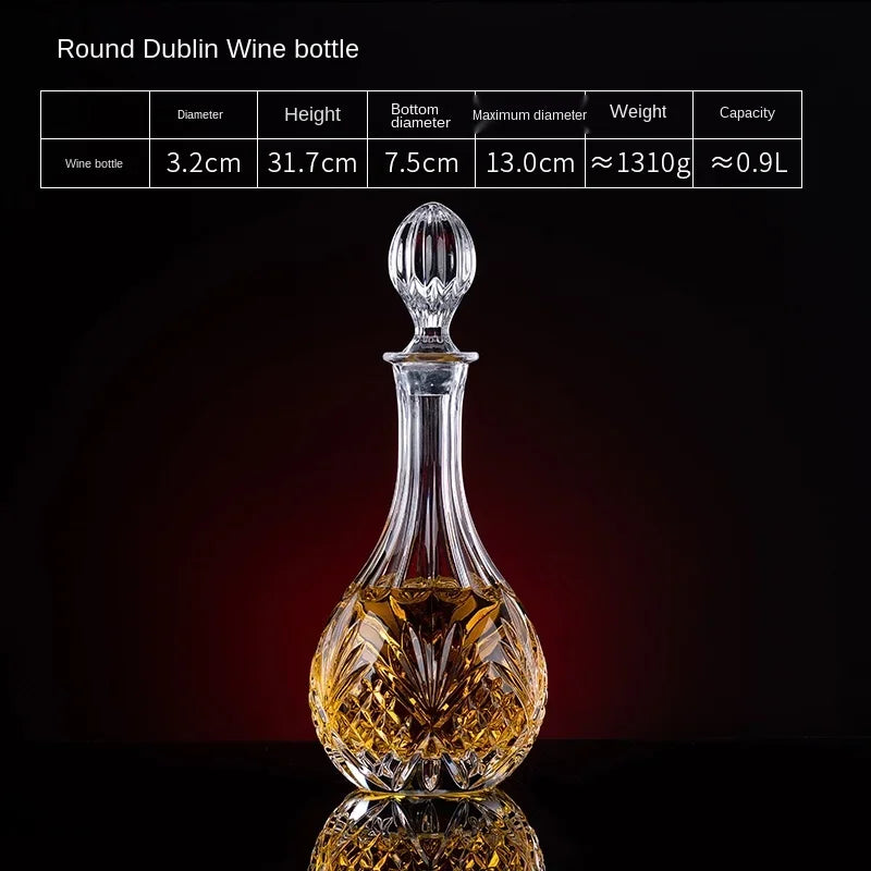 European thickened whiskey glass set large foreign wine glass crystal glass wine bottle creative wine set Oasis Select Round Dublin bottle