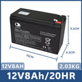 6V/12V Fit Toy Cars Rechargeable Battery for Kids' Electric Toys 5Ah/7Ah/8Ah/12Ah High Capacity, Motorcycles & Baby Strollers Oasis Select 12V 8Ah Battery