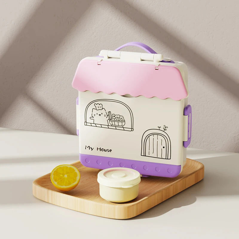 Adult Lunchbox with 4 Compartments, Microwave Safe, Leak-proof, Includes Cutlery (spoon, Fork), Portable Cutlery Oasis Select B