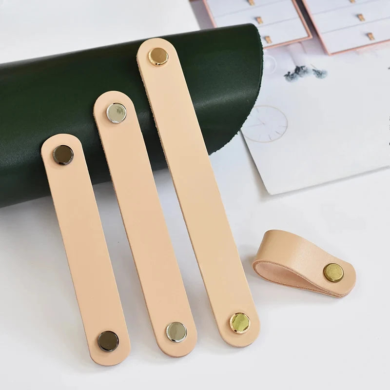 Nordic Style Leather Cabinet Handles for Furniture Cupboard Closet Wardrobe Kitchen Knobs Vintage Drawer Door Pulls Oasis Select