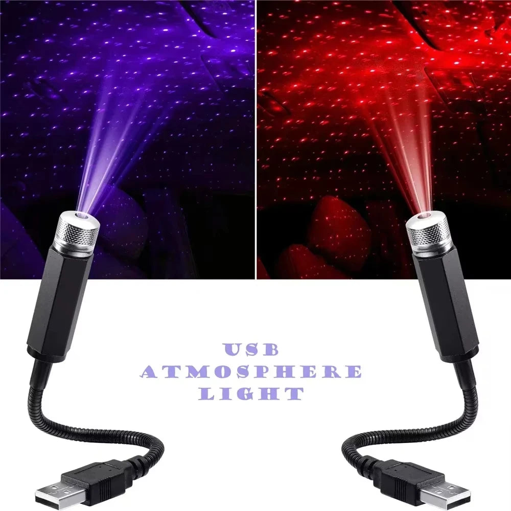 USB LED Galaxy Star Projector Night Light – Car & Room Decor Star Projector Lamp Oasis Select