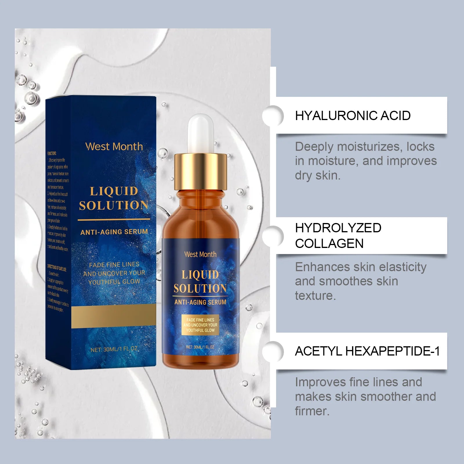 WEST MONTH Anti-Aging Facial Serum – Firming, Lifting & Wrinkle Cream Anti-Aging Face Serum Oasis Select