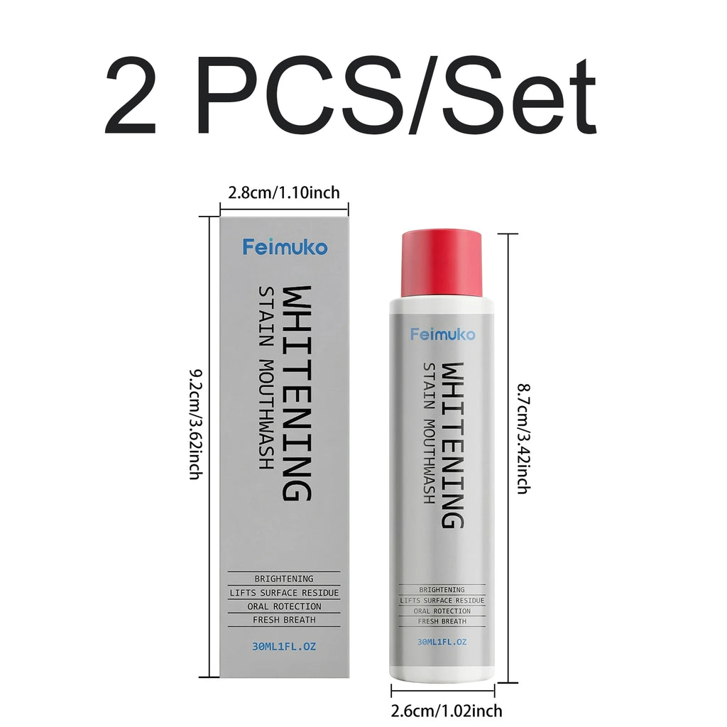 Fresh Breath Mouthwash Gentle Formula Brightening Teeth Mint Flavor Daily Oral Care Portable Alcohol Free Non Irritating 30ml Oasis Select 2 PCS