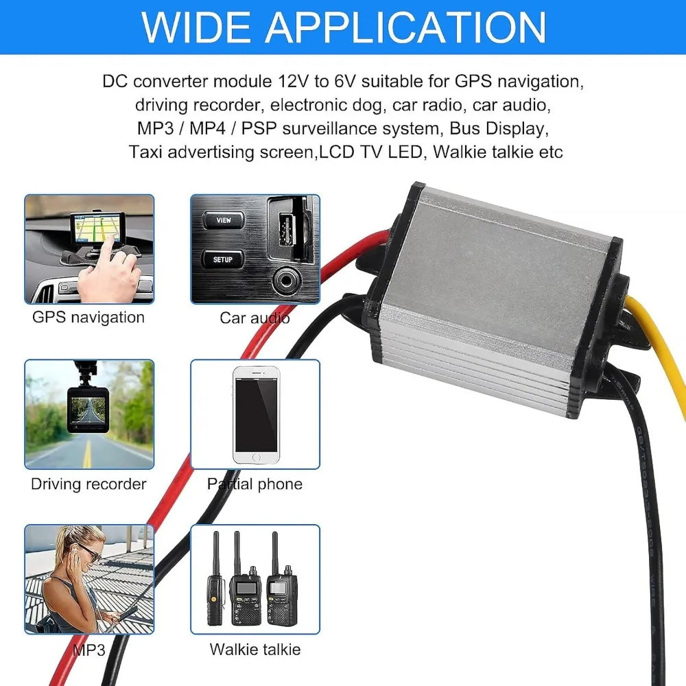DC 12V To 6V 3A 18W Converter Waterproof High Efficiency Step Down Module Power Supply Adapter For Auto Car Truck Vehicle Boat Oasis Select