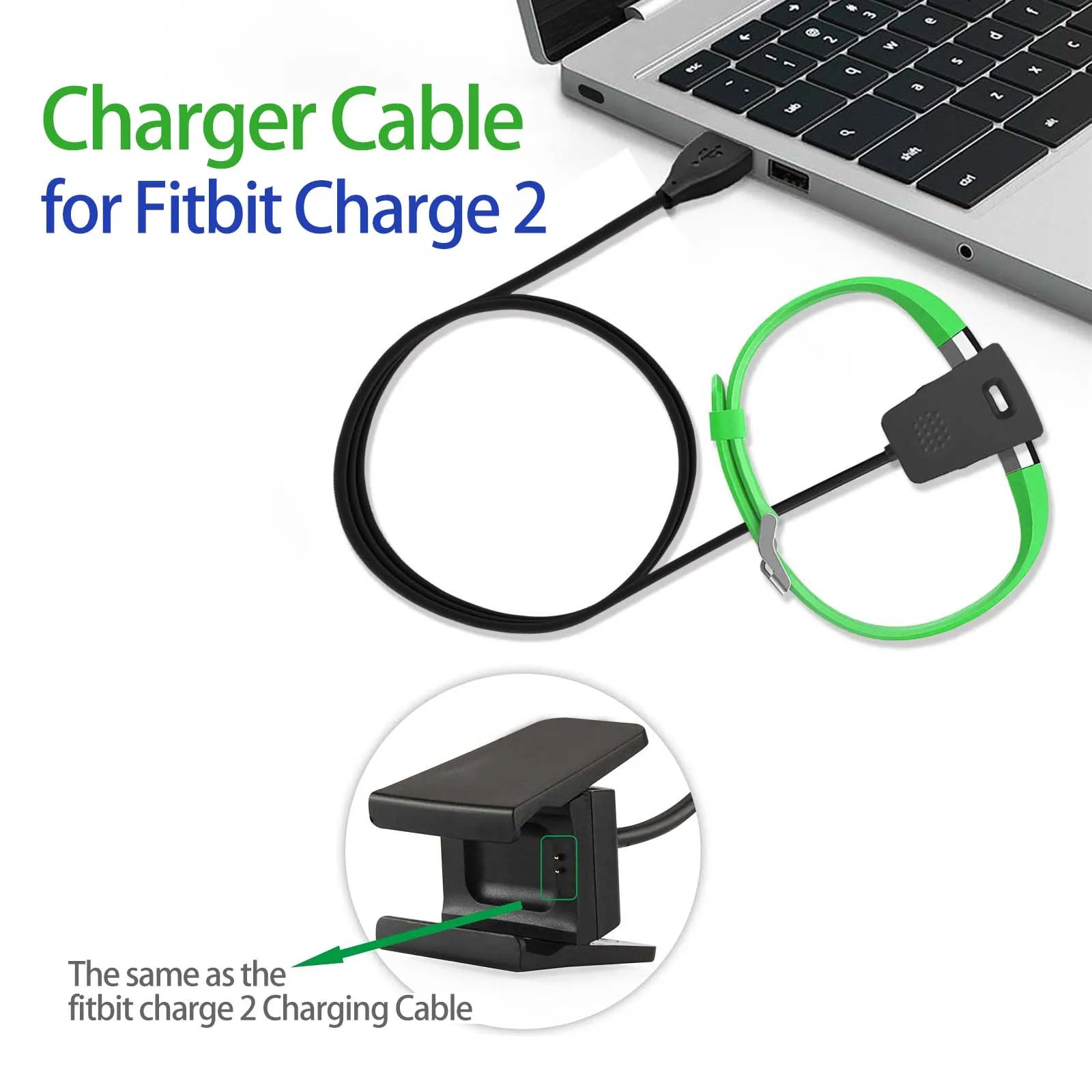 Compatible with Fitbit Charge 2 Charger, Replacement USB Charging Cable Cord Charger Cradle Dock Adapter for Fitbit Charge 2 Oasis Select
