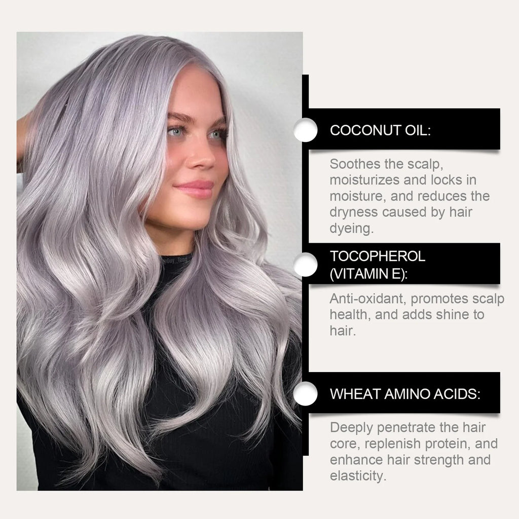 Temporary Gray Hair Dye Spray One-Time Molding Smoky Gray Punk Style Light Color Non-Irritating Unisex Grandma Gray Hair Dye Oasis Select