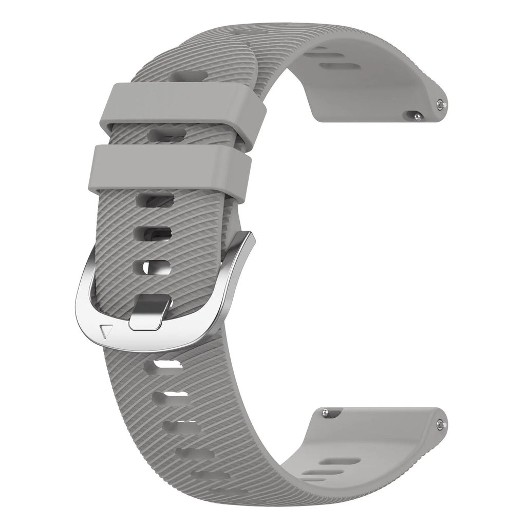 18mm Silicone Band for Garmin Forerunner 255S 265S | Quick Release Silicone Watch Band Oasis Select Grey
