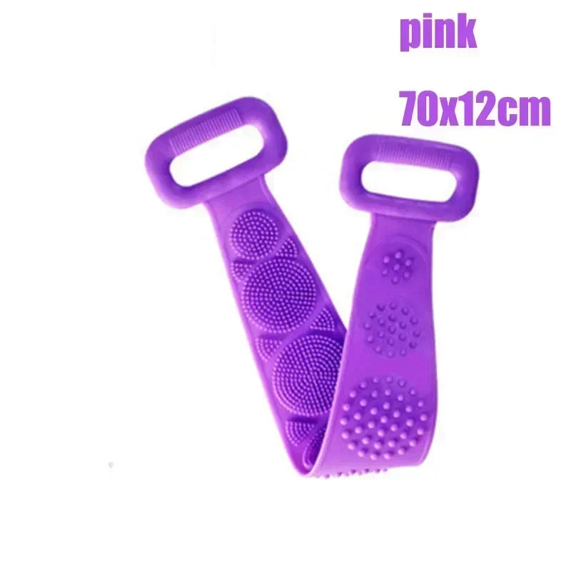 Foot Wash Mat Silicone Sponge Body Brush in The Shower Reusable Wall Mounted Back Silicone Bath Foot Massage Pad Shower Oasis Select purple brush