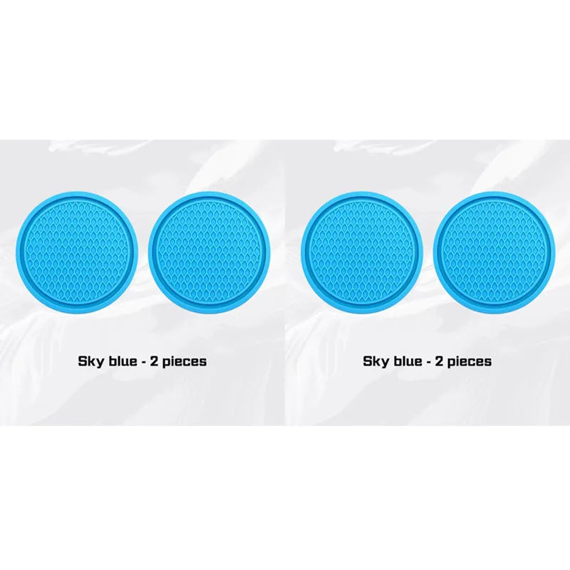 2/4pcs Car Coaster Water Cup Mat Accessories For Dodge Ram Charger Journey Durango Jeep Grand Cherokee Anti-Slip Drink Pad Oasis Select 4pcs sky blue