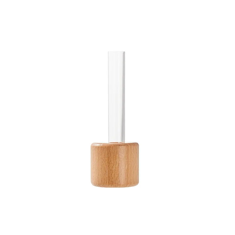 Solid Wood Refrigerator, Magnetic Glass Test Tube, Vase, Flower Arrangement, Creative Decoration, Wall-mounted Small Vase Oasis Select Semicircle